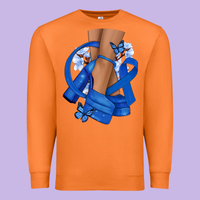 Colon Cancer Diva Blue Ribbon Premium Sweatshirt Designed By Nancycooperartshop