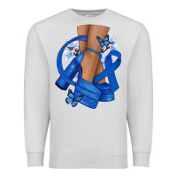 Dove Grey Colon Cancer diva blue ribbon Premium Sweatshirt - NancyCooperArtShop