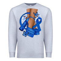 Heather Grey Colon Cancer diva blue ribbon Premium Sweatshirt - NancyCooperArtShop