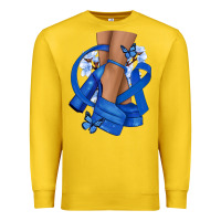 Lemon Colon Cancer diva blue ribbon Premium Sweatshirt - NancyCooperArtShop