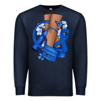 Navy Colon Cancer diva blue ribbon Premium Sweatshirt - NancyCooperArtShop