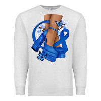 Oatmeal Heather Colon Cancer diva blue ribbon Premium Sweatshirt - NancyCooperArtShop