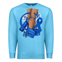 Ocean Blue Colon Cancer diva blue ribbon Premium Sweatshirt - NancyCooperArtShop