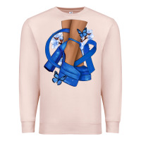 Pale Pink Colon Cancer diva blue ribbon Premium Sweatshirt - NancyCooperArtShop