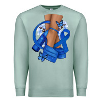 Seafoam Colon Cancer diva blue ribbon Premium Sweatshirt - NancyCooperArtShop