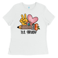 White peace love 1st grade Ladies Tee - JahusDesignShop