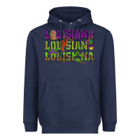 Navy Louisiana Mardi Gras Heavyweight Hoodie - NancyCooperArtShop