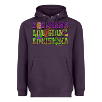 Plum Louisiana Mardi Gras Heavyweight Hoodie - NancyCooperArtShop