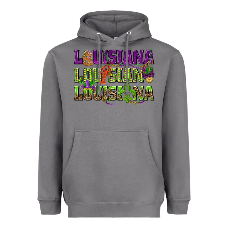 Louisiana Mardi Gras Heavyweight Hoodie by NancyCooperArtShop | Teevron