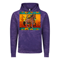 Cloud Purple western sunset galloping horse sunflower Vintage Hoodie - Artiststas