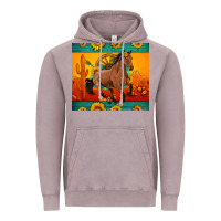 Vintage Zinc western sunset galloping horse sunflower Vintage Hoodie - Artiststas