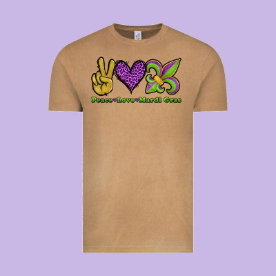 Peace Love Mardi Gras Vintage Tee Designed By Jasminsmagicworld