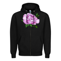 Black Life's Little Pleasures Rose Zipper Hoodie - LillyAllenDesigns