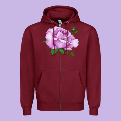 Life's Little Pleasures Rose Zipper Hoodie Designed By Lillyallendesigns