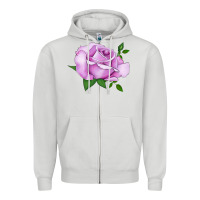 Dove Grey Life's Little Pleasures Rose Zipper Hoodie - LillyAllenDesigns