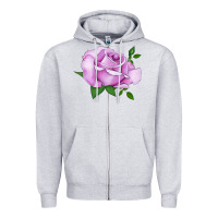 Heather Grey Life's Little Pleasures Rose Zipper Hoodie - LillyAllenDesigns