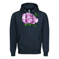 Navy Life's Little Pleasures Rose Zipper Hoodie - LillyAllenDesigns