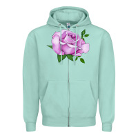Seafoam Life's Little Pleasures Rose Zipper Hoodie - LillyAllenDesigns