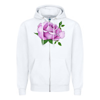 White Life's Little Pleasures Rose Zipper Hoodie - LillyAllenDesigns