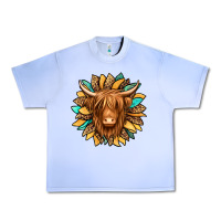 Grape Ice highland cow turquoise sunflower Urban Heavy Tee - Jasminsmagicworld