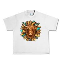 Lunar Rock highland cow turquoise sunflower Urban Heavy Tee - Jasminsmagicworld