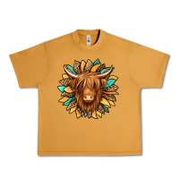 Peanut Butter highland cow turquoise sunflower Urban Heavy Tee - Jasminsmagicworld