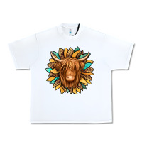 White highland cow turquoise sunflower Urban Heavy Tee - Jasminsmagicworld