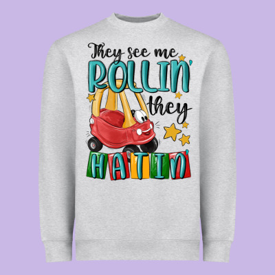 They See Me Rollin' They Hatin' Heavyweight Sweatshirt Designed By Maliassmallbusiness