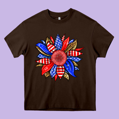 America Sunflower Heavy Core Tee Designed By Neo Western