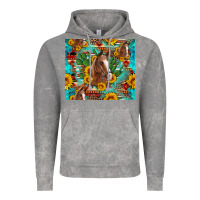 Cloud Rock sunflowers and cactus horses turquoise aztec leopard background Vintage Hoodie - Artiststas