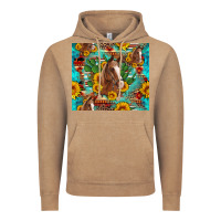 Vintage Coffee sunflowers and cactus horses turquoise aztec leopard background Vintage Hoodie - Artiststas