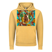 Vintage Mustard sunflowers and cactus horses turquoise aztec leopard background Vintage Hoodie - Artiststas