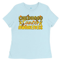 Baby Blue Childhood Cancer Awareness Ladies Tee - texasbilliewilder