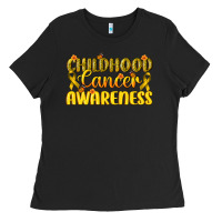 Black Childhood Cancer Awareness Ladies Tee - texasbilliewilder