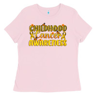 Bubblegum Pink Childhood Cancer Awareness Ladies Tee - texasbilliewilder