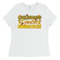 White Childhood Cancer Awareness Ladies Tee - texasbilliewilder