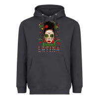 Smoke Proud Latina Skull Girl Messy Bun Heavyweight Hoodie - texasbilliewilder