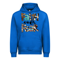 Cobalt Western Faith Over Fear Urban Hoodie - FaDigitalArtStudio