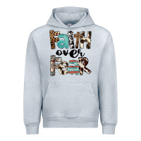 Heather Grey Western Faith Over Fear Urban Hoodie - FaDigitalArtStudio