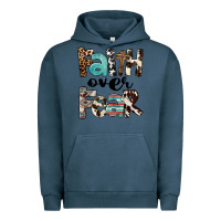 Pigment Midnight Navy Western Faith Over Fear Urban Hoodie - FaDigitalArtStudio