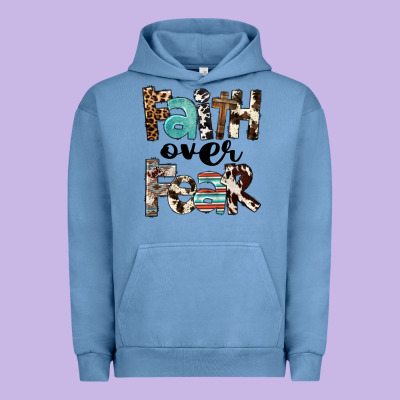 Western Faith Over Fear Urban Hoodie Designed By Fadigitalartstudio