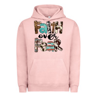 Pigment Salmon Western Faith Over Fear Urban Hoodie - FaDigitalArtStudio