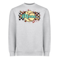 Heather Grey softball mama Heavyweight Sweatshirt - MaliasSmallBusiness