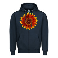 Navy Little Becka Sunflower Zipper Hoodie - LillyAllenDesigns
