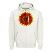 Oatmeal Heather Little Becka Sunflower Zipper Hoodie - LillyAllenDesigns