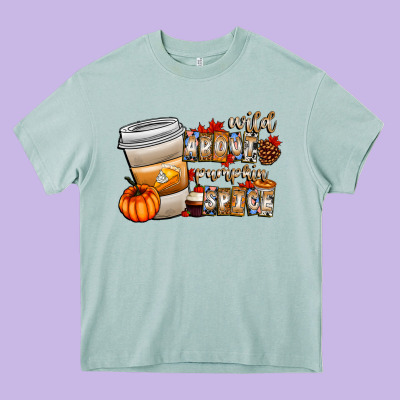 Wild About Pumpkin Spice Heavy Core Tee Designed By Cowhidedigitalart