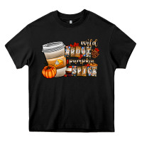 Black wild about pumpkin spice Heavy Core Tee - CowhideDigitalArt