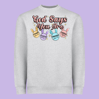 God Says You Are Easter Heavyweight Sweatshirt Designed By Maliassmallbusiness