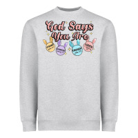Heather Grey god says you are easter Heavyweight Sweatshirt - MaliasSmallBusiness