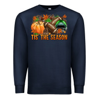 Navy Tis' the season Football green helmet Premium Sweatshirt - NancyCooperArtShop